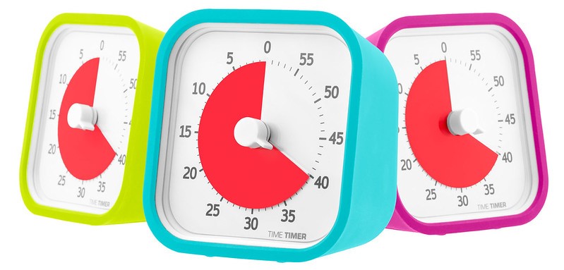 Rohlise, sinise ja punase kattega Time Timer MODid
